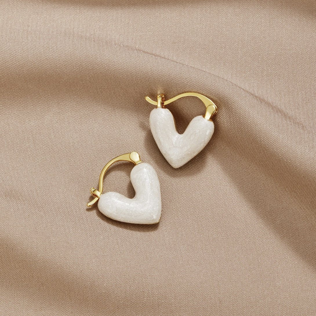 Heart in Clear Earrings