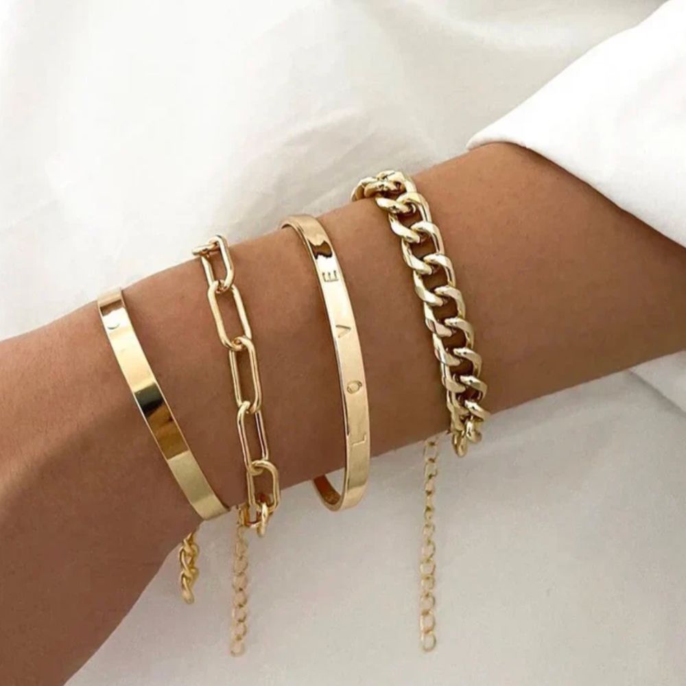 Elan Gold Bracelet Set