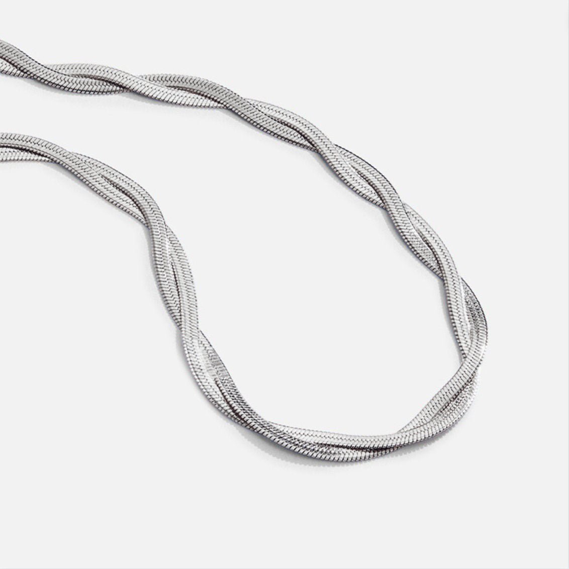 Silver Chiara Twist Snake Chain Necklace