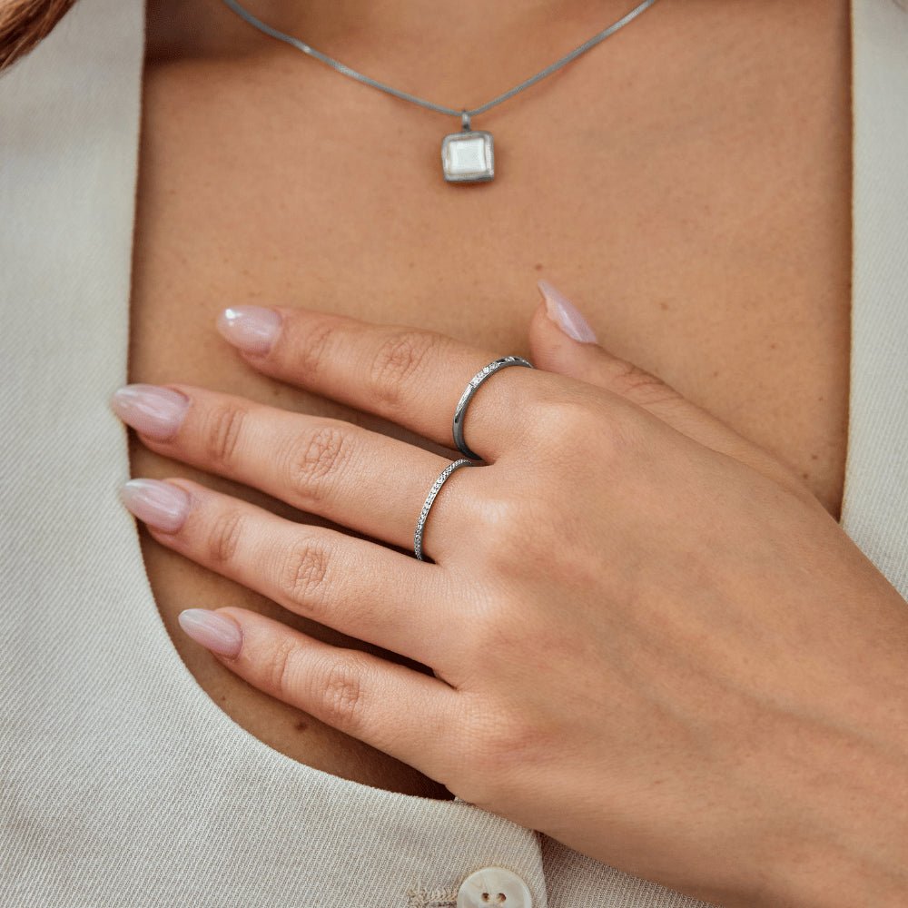 Silver Eternity Crystal Ring