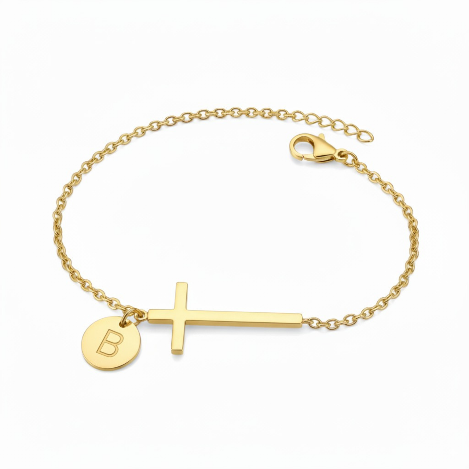 Cross Bracelet with Initial