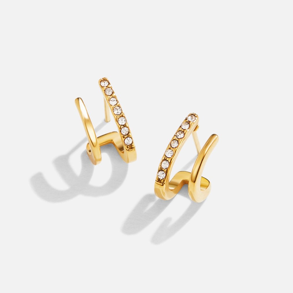 Gold hoof earrings with Crystals