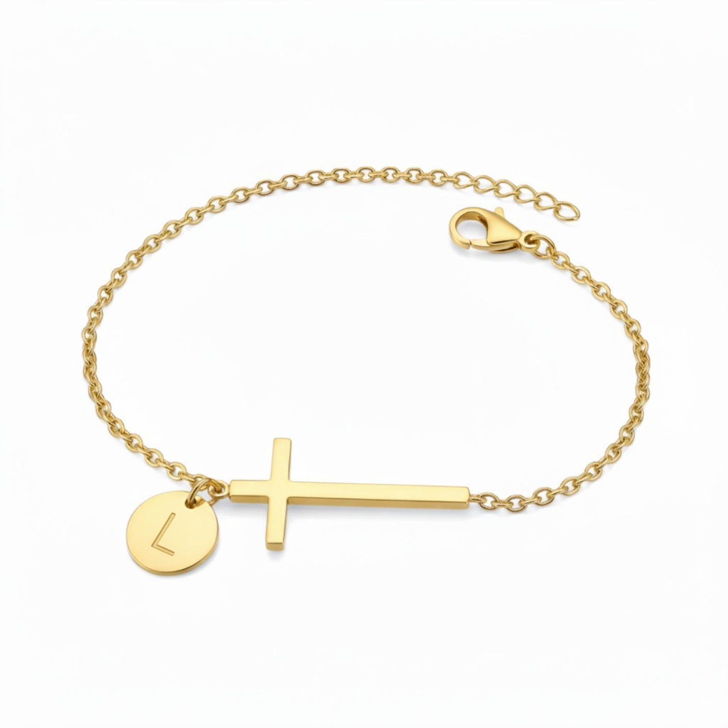 Cross Bracelet with Initial