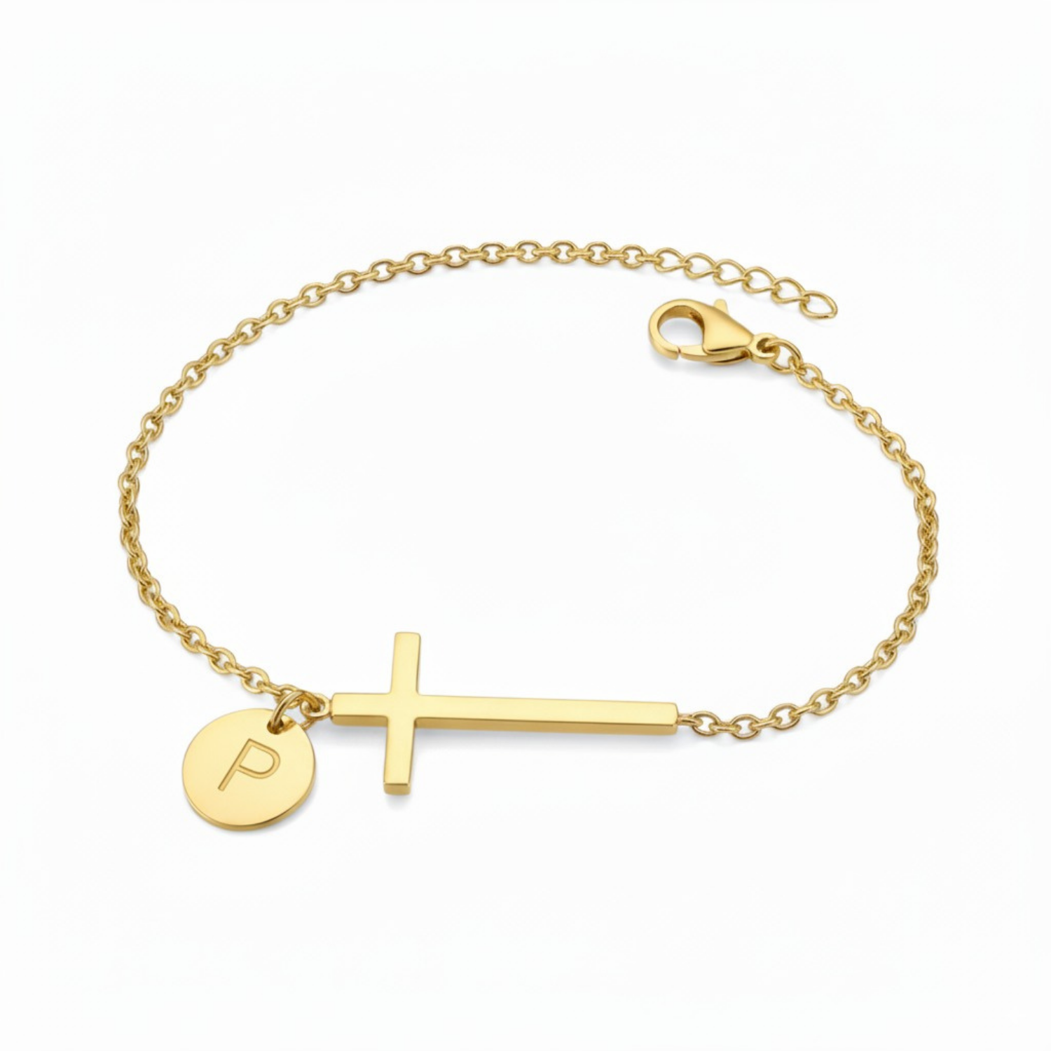 Cross Bracelet with Initial
