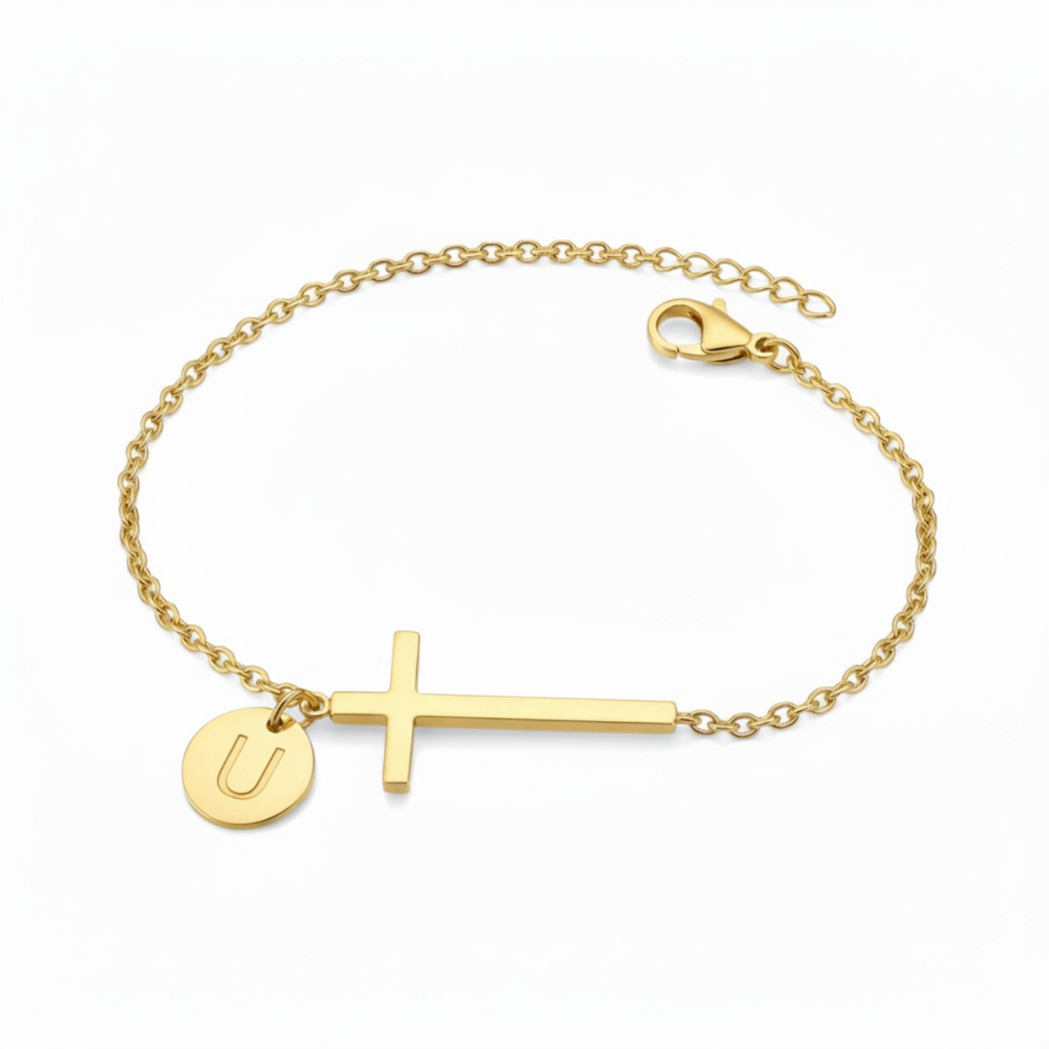 Cross Bracelet with Initial