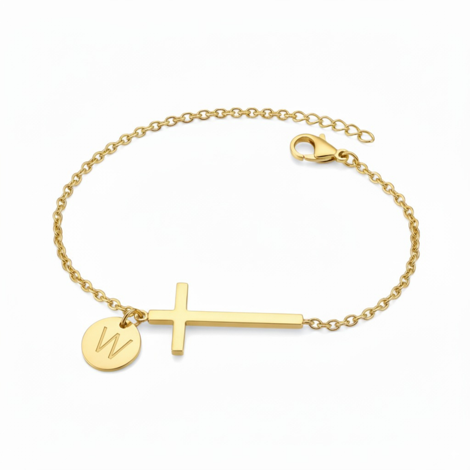 Cross Bracelet with Initial