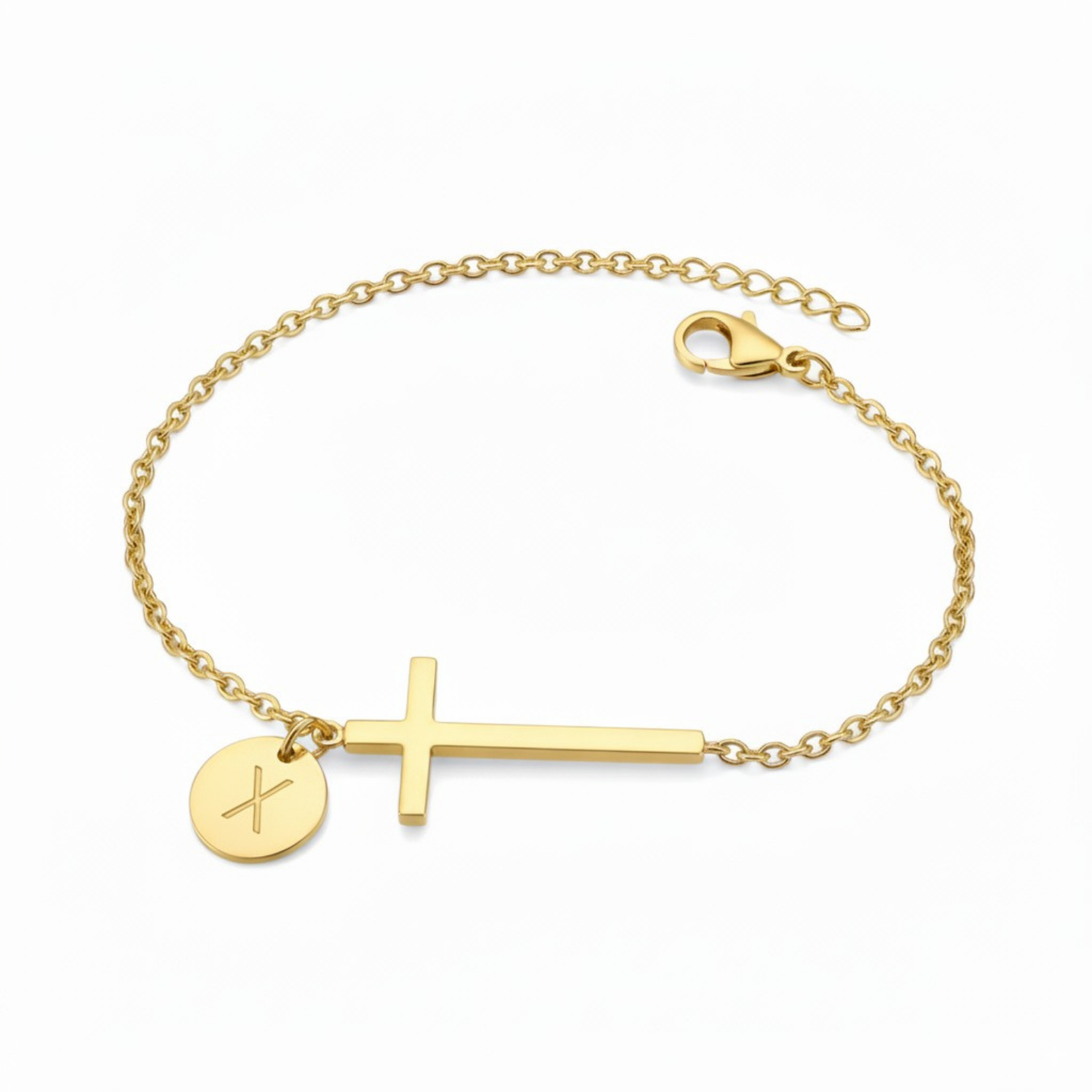 Cross Bracelet with Initial