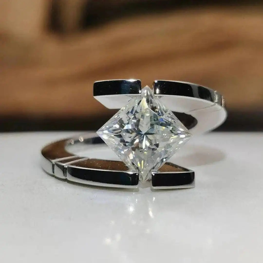 Vintage Zirconia Open Silver Ring