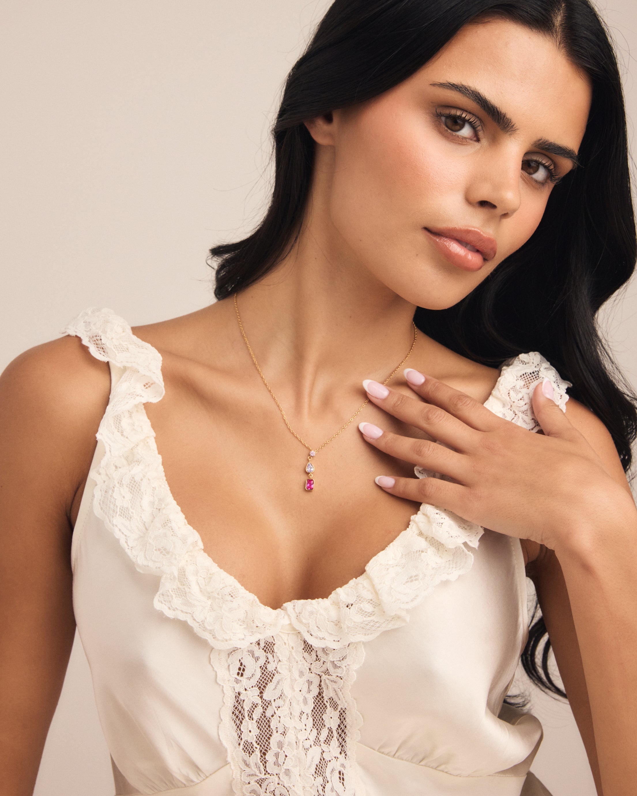 Trio Birthstone Drop Necklace