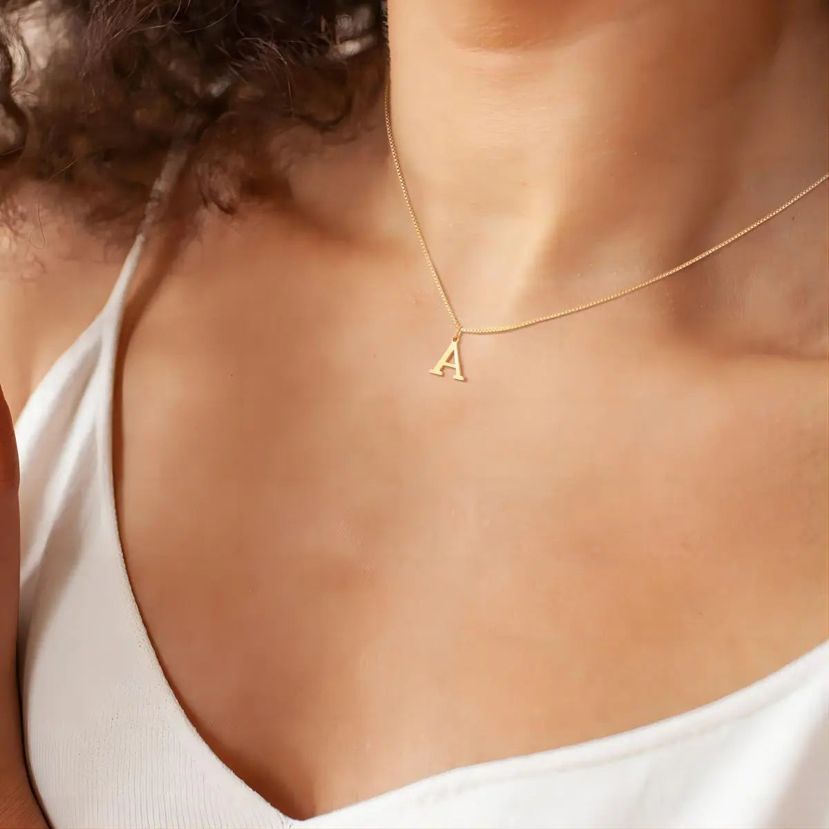 Gold Necklace with Initials in Love Letter Style