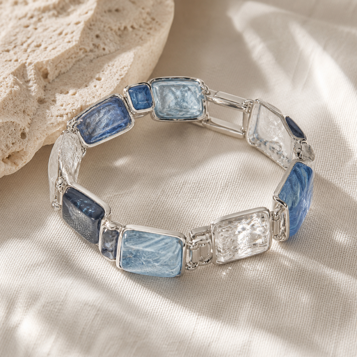 Elegant Geometric Mosaic Stretch Bracelet