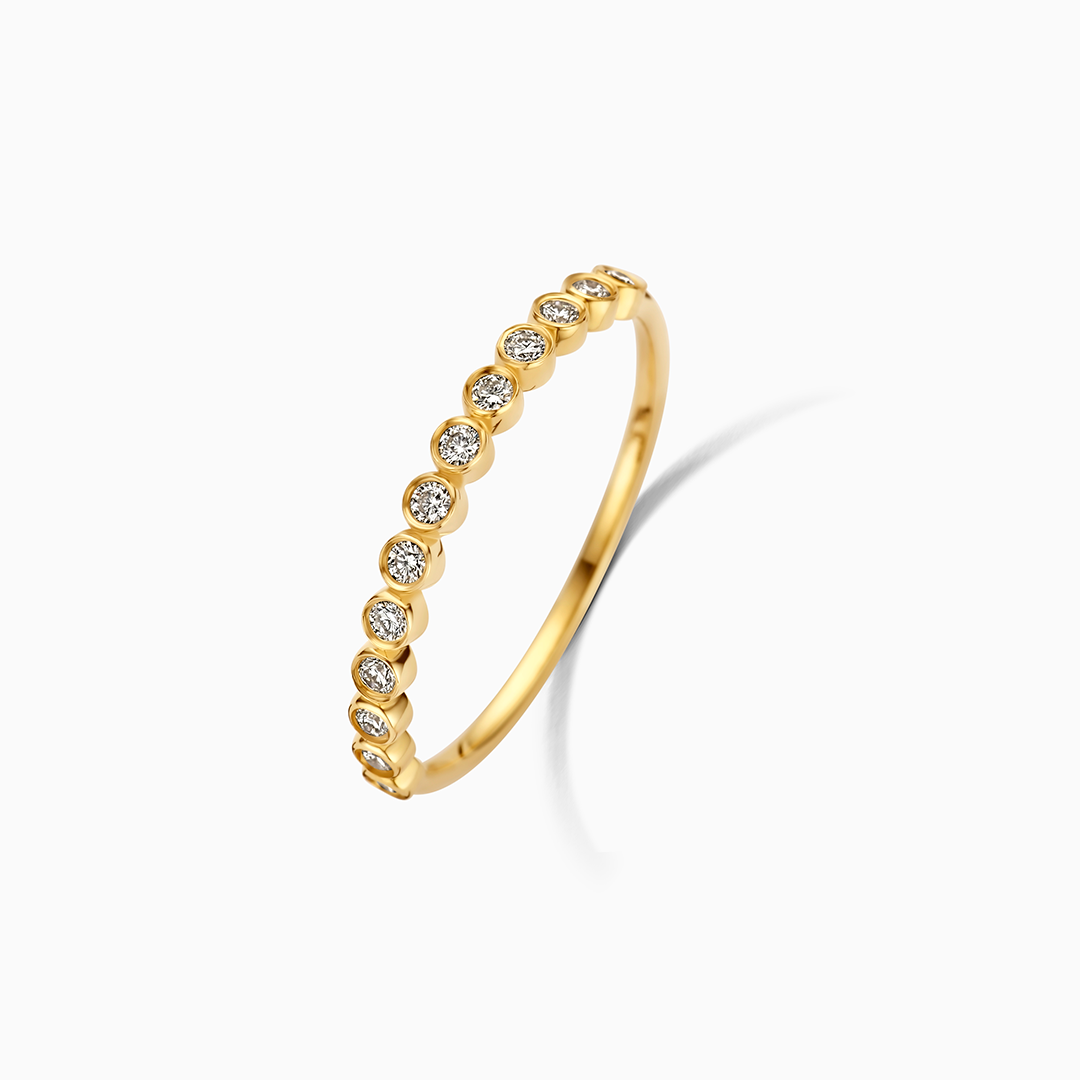 Blue Diamond Ring in Gold Setting