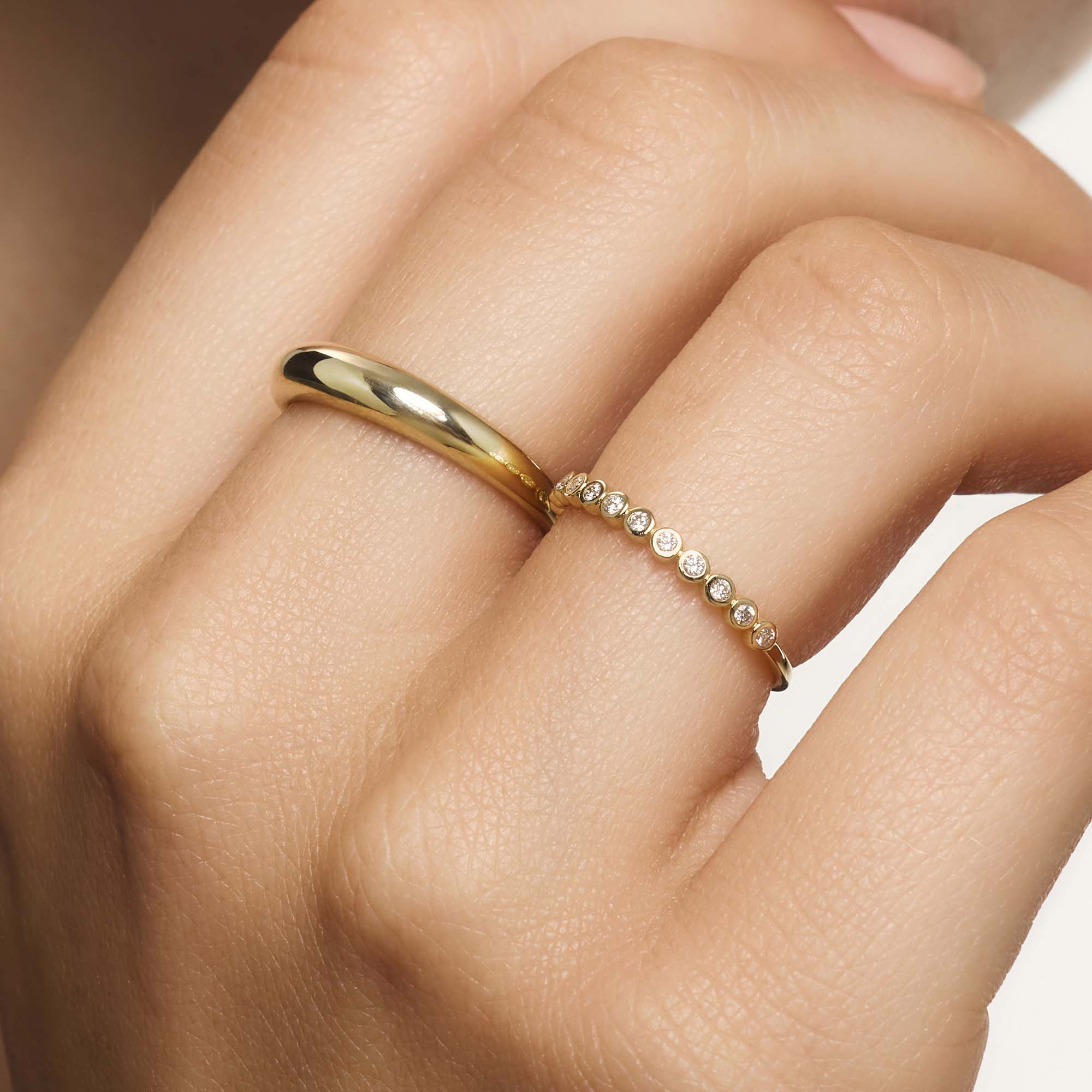 Blue Diamond Ring in Gold Setting