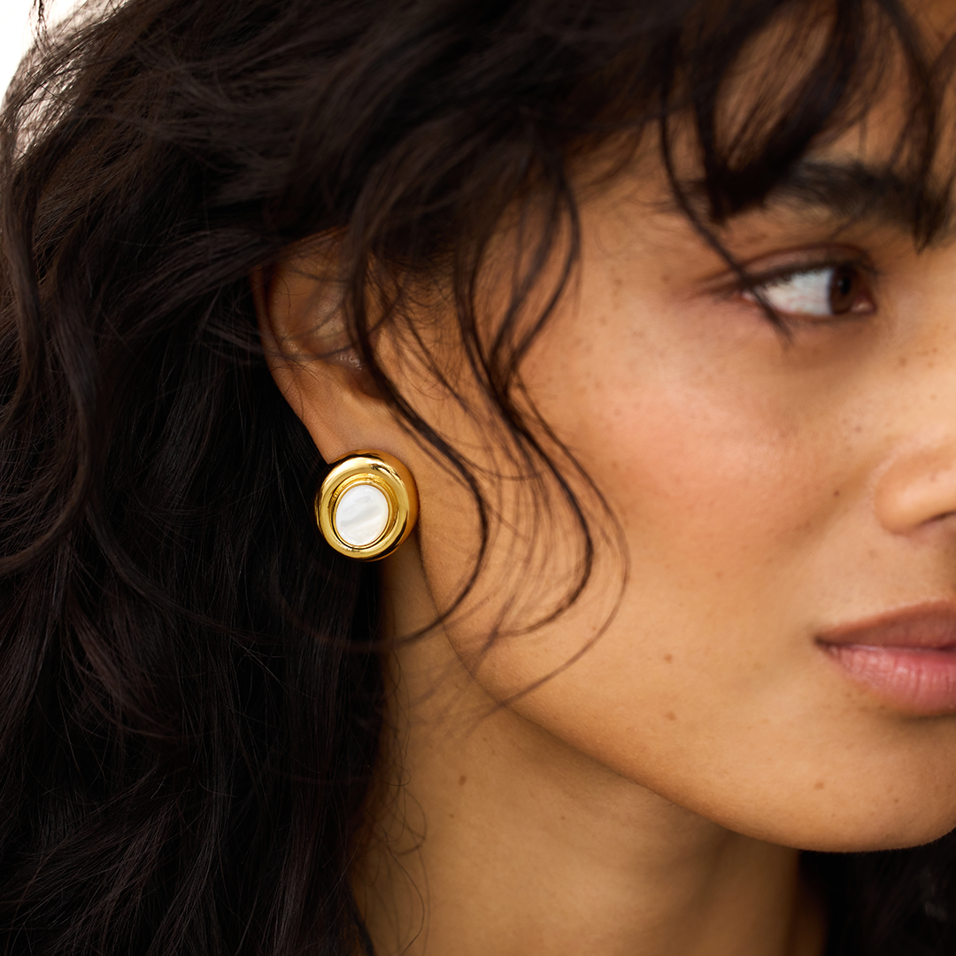Giselle Gold Pearl Earrings