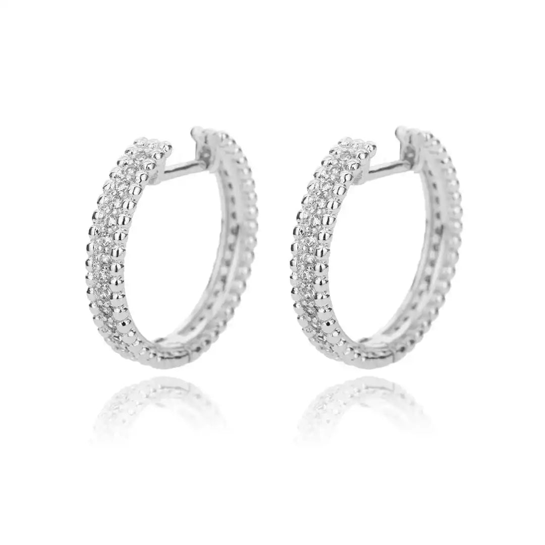 Studded Crystal Hoop Earrings