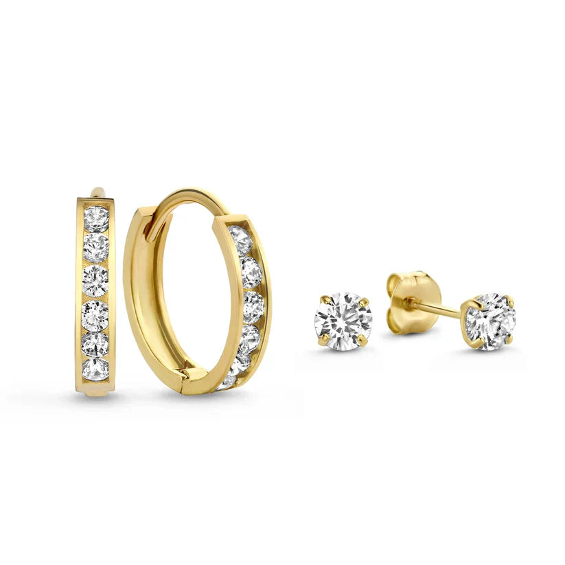 Dara Brillane Gold Earrings - Set