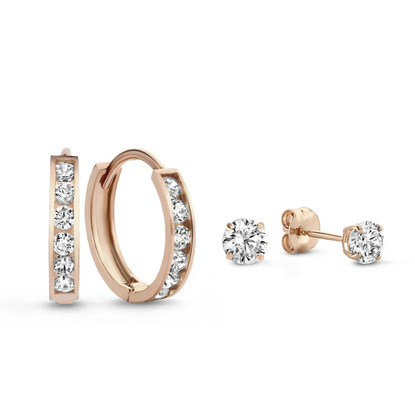Dara Brillane Gold Earrings - Set