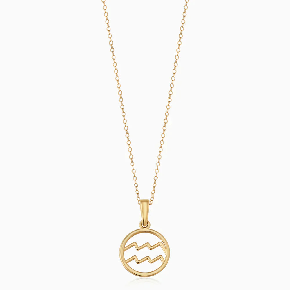 Gold Necklace with Zodiac Sign Symbol