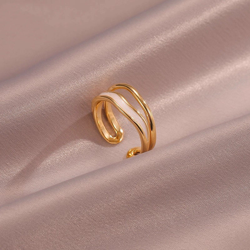 Sahira Layered Wave Ring | Gold