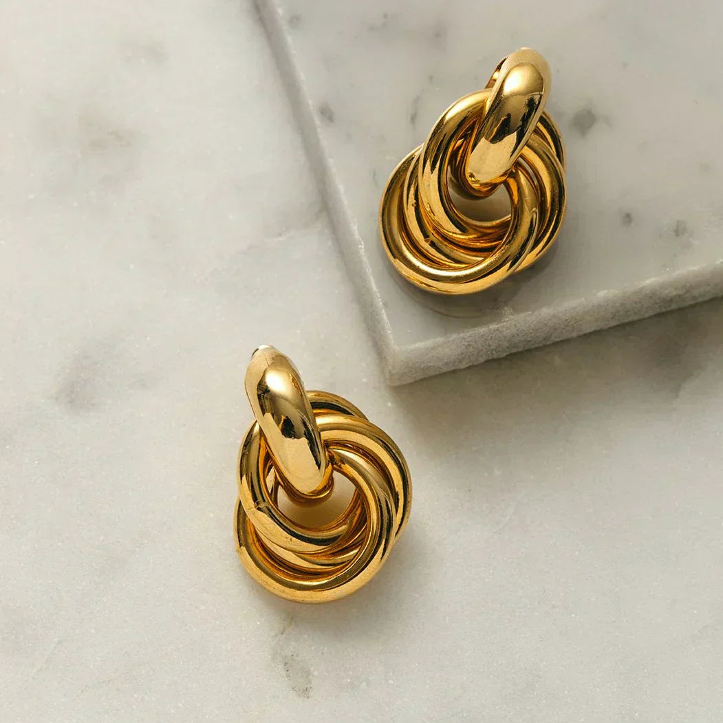 Braided Gold Jewelry Earrings