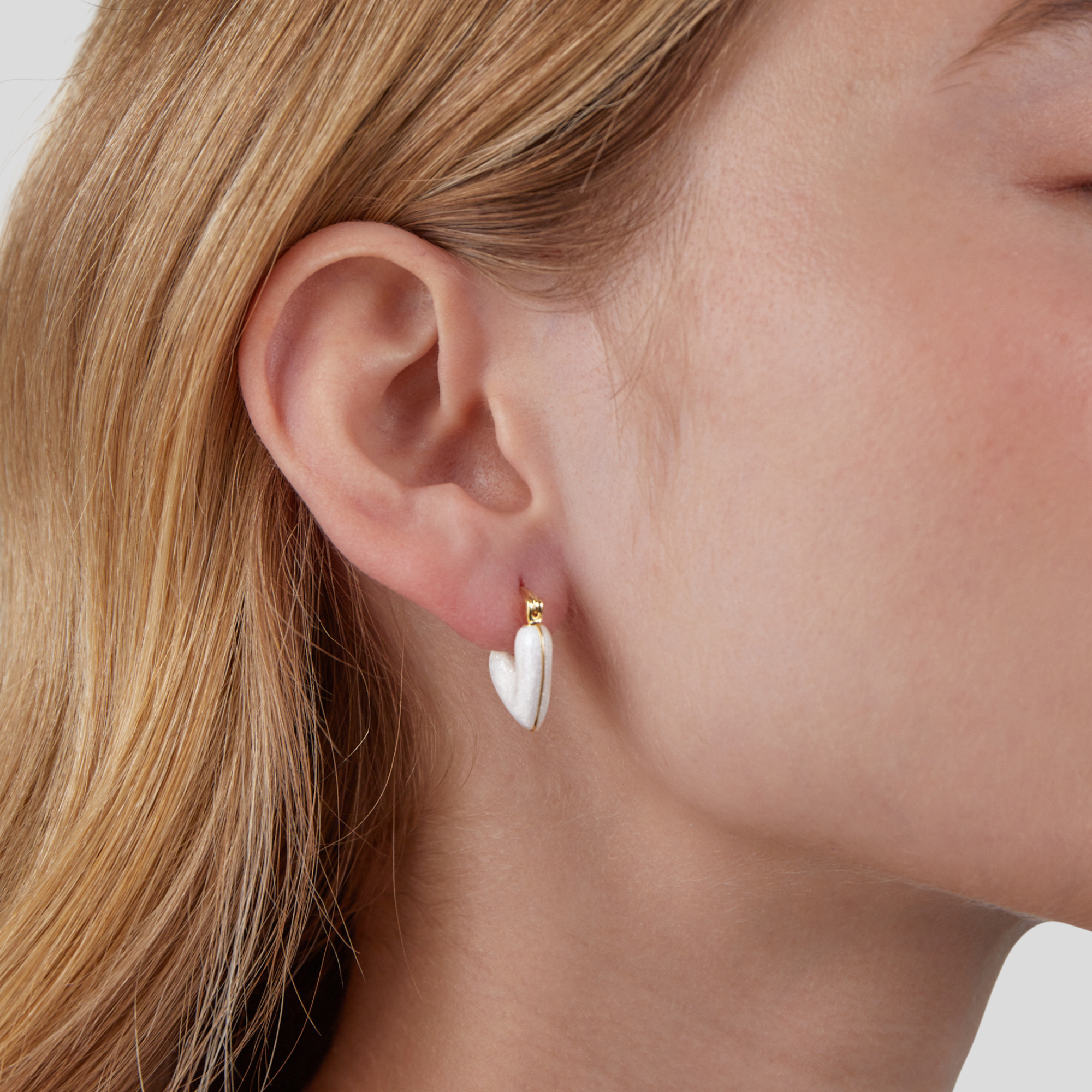 Heart in Clear Earrings