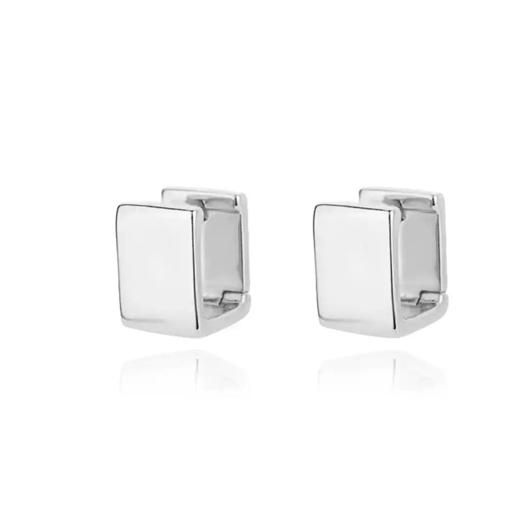 Golden Geometric Square Earrings