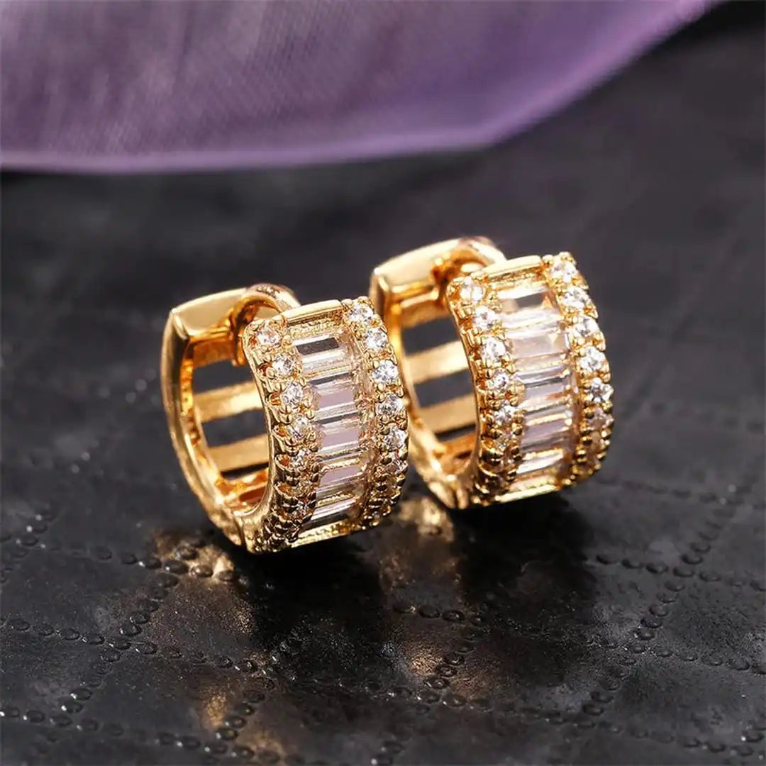 Mini Baguette Zirconia Hoop Earrings