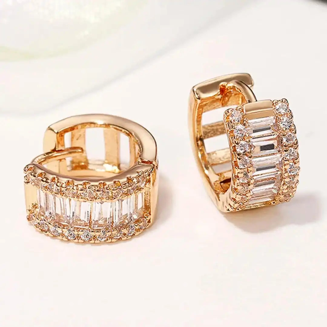Mini Baguette Zirconia Hoop Earrings