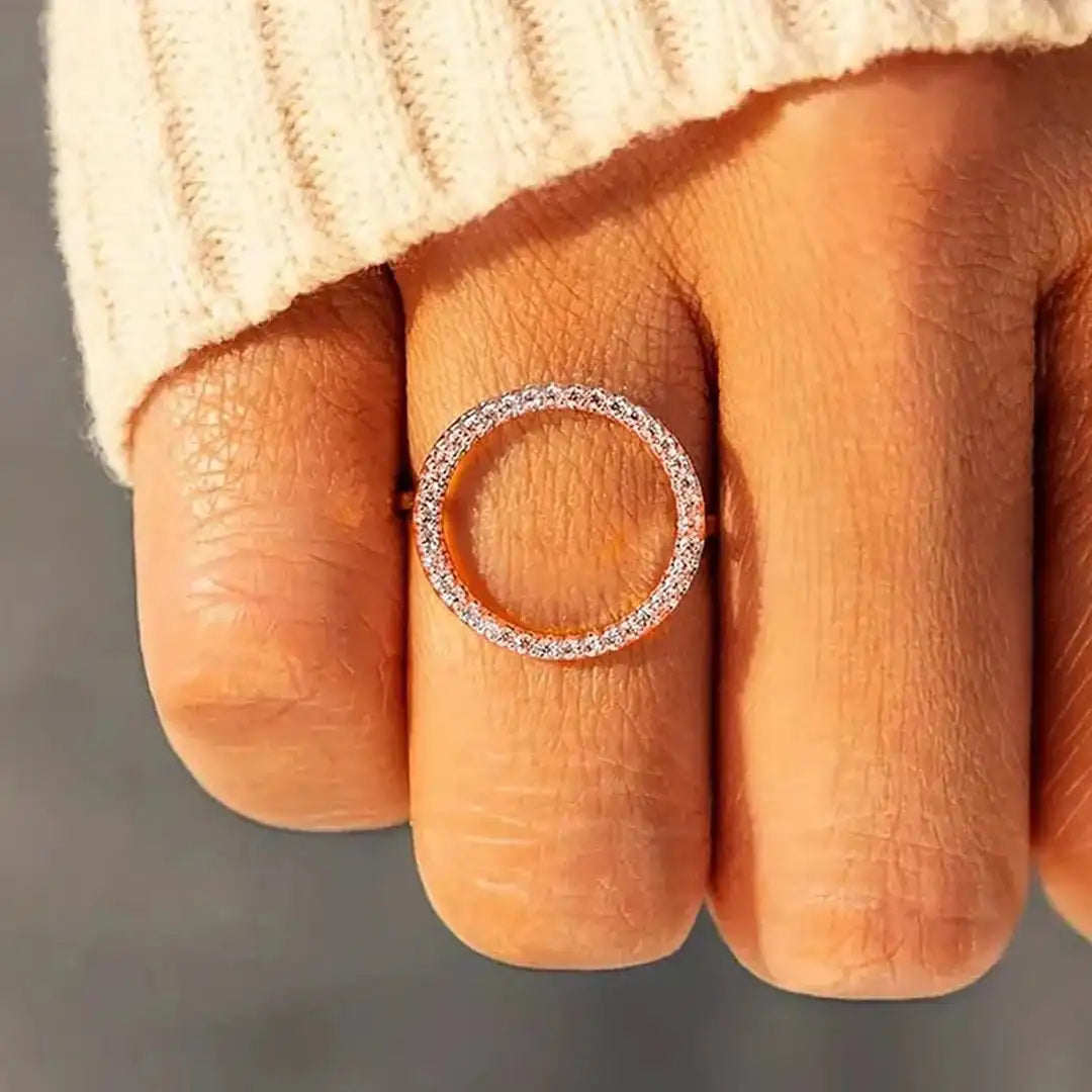 Round Cubic Circle Zirconia Ring