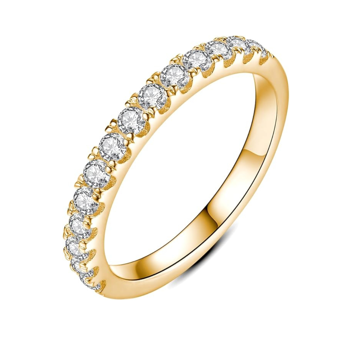 Gold Engagement Ring with Moissanite