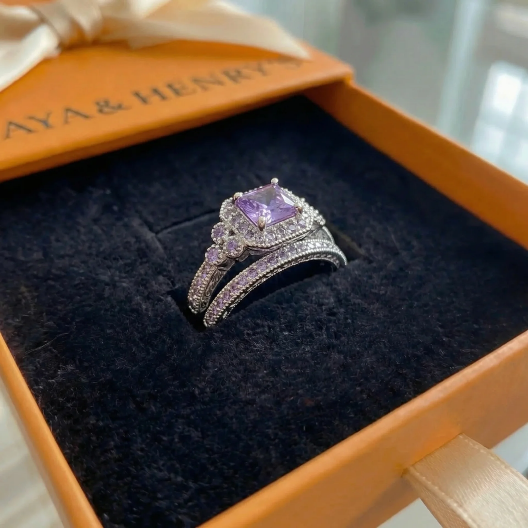 Valeria Promise Ring Set | White Gold