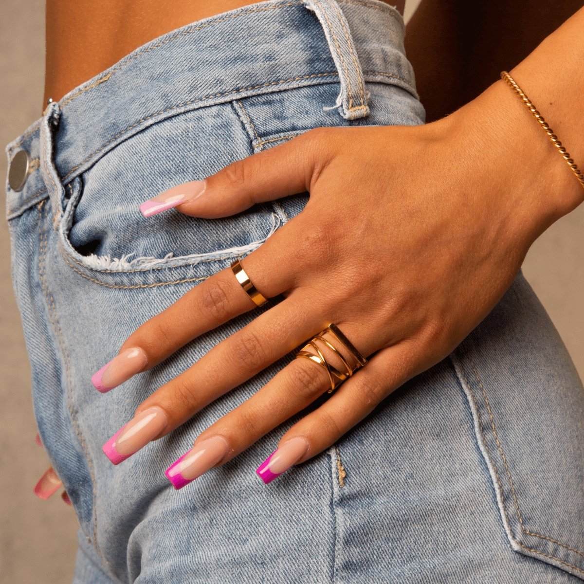 Square Anatomic Band 18K Gold Plated
