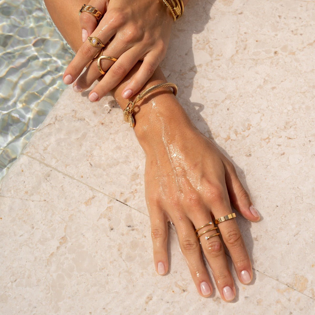 Square Anatomic Band 18K Gold Plated