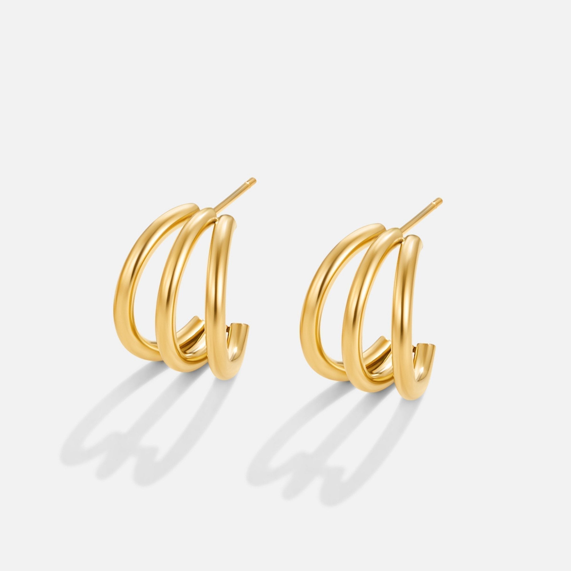 Tricolor Gold Earrings