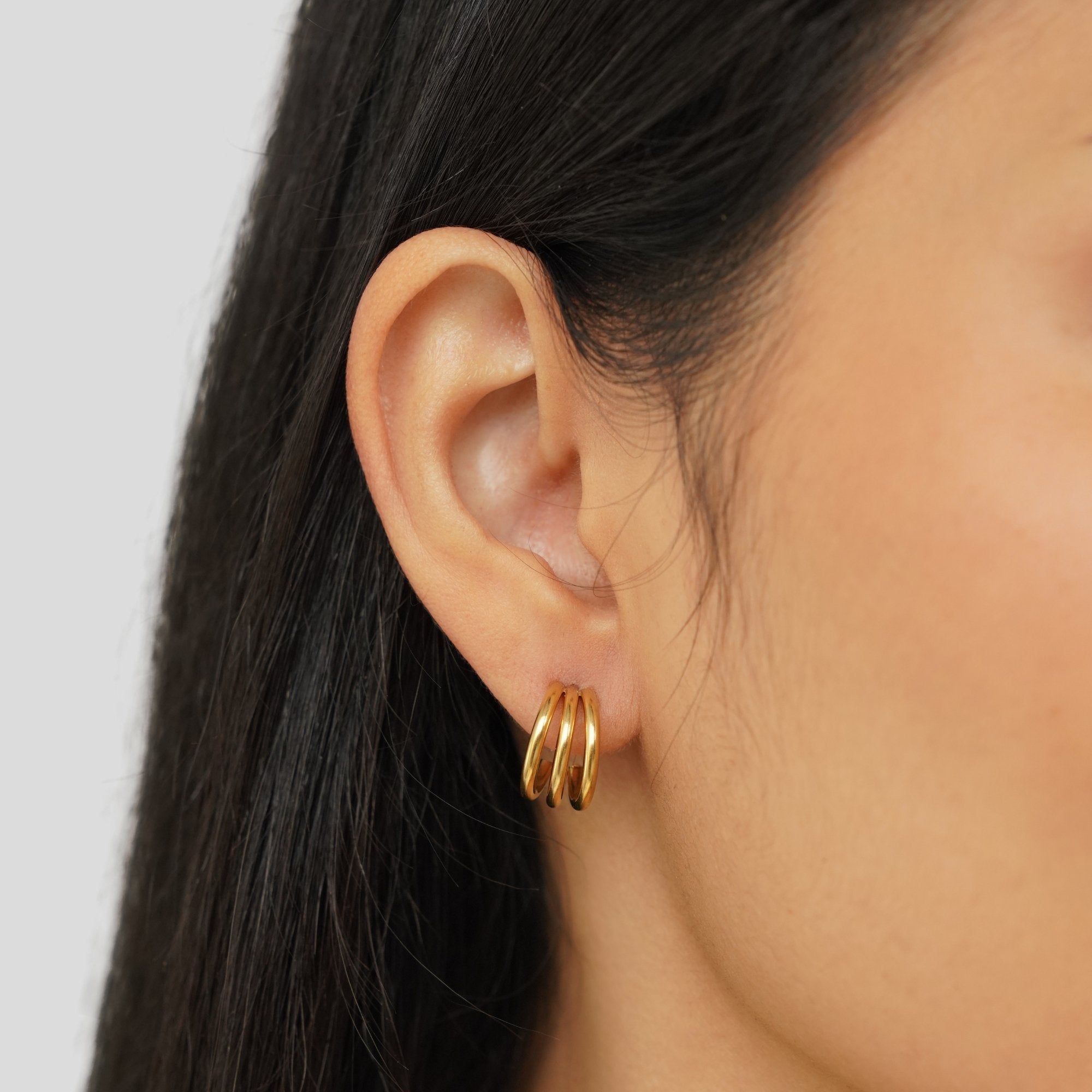 Tricolor Gold Earrings