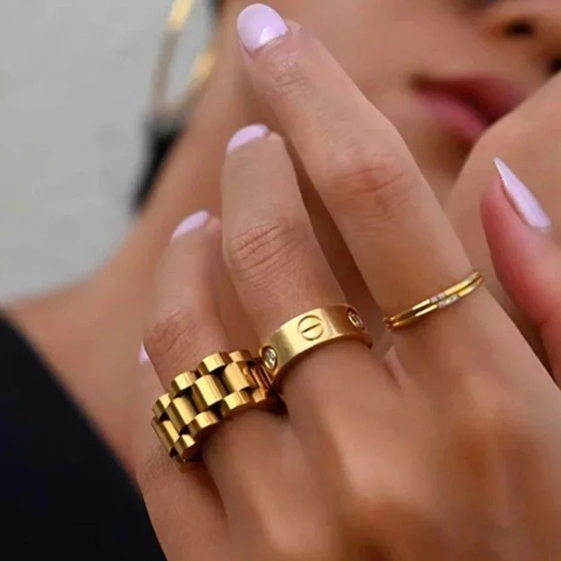 Beauty Link Minimalist Ring 18K Gold Plated