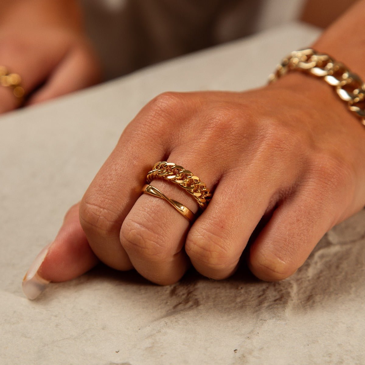 Chain Ring 18K Gold Plated