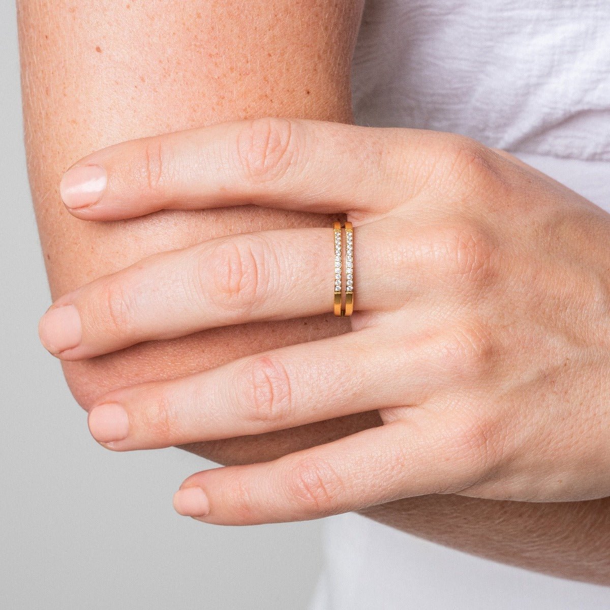 Double Layer Ring 18K Gold Plated