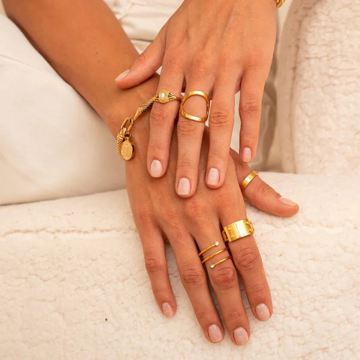 Fine Spiral Ring 18K Gold Plated