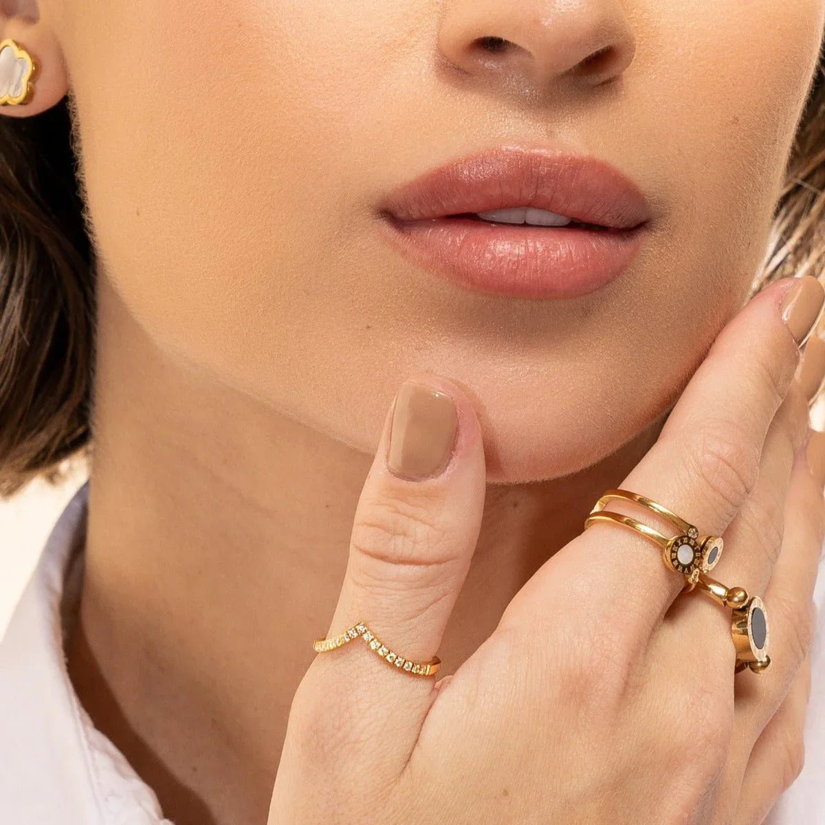 Trinity Zirconia Ring 18K Gold Plated