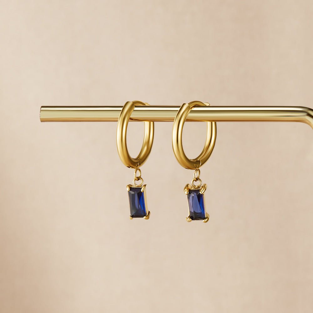 Avery Blue Crystal Drop Earrings