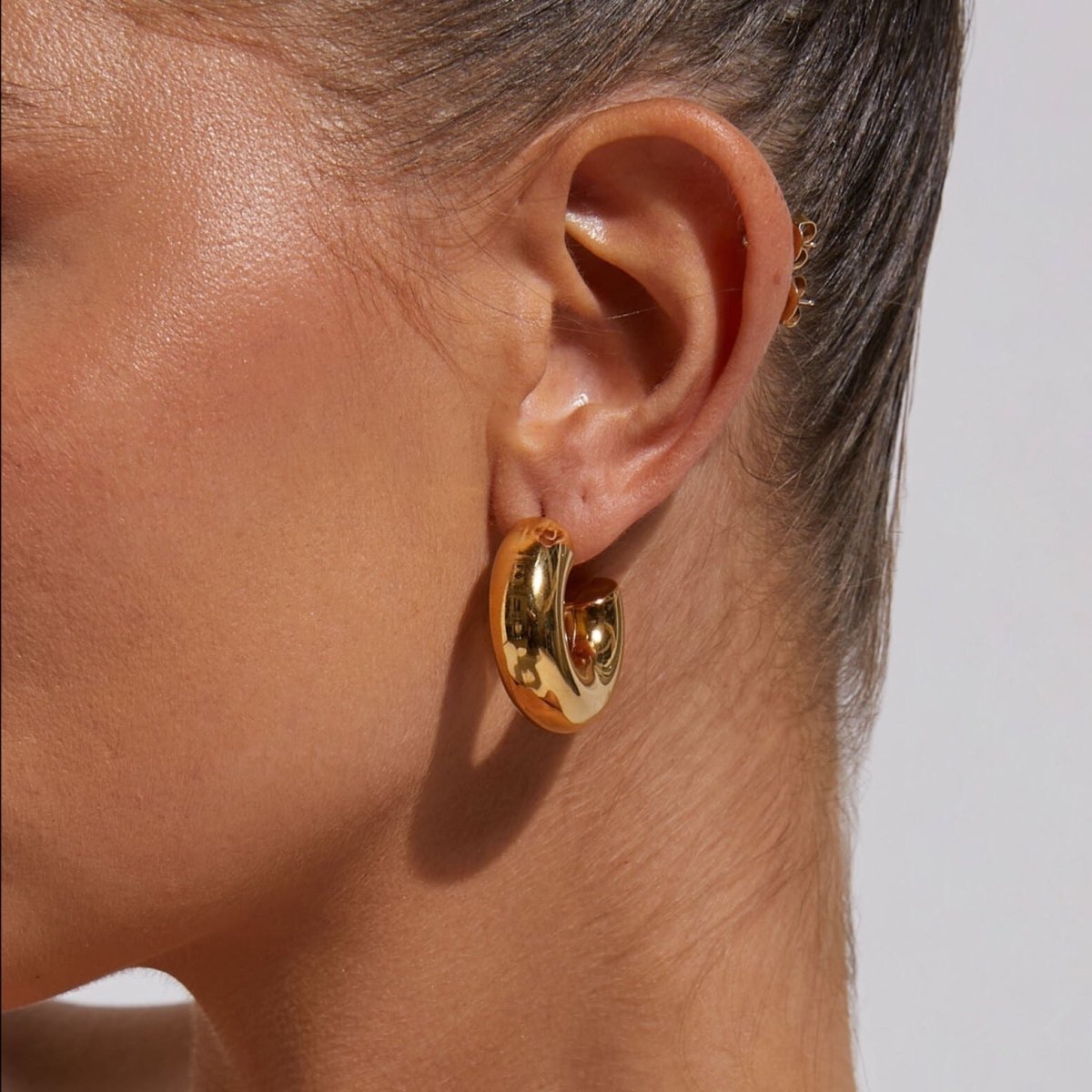 Lola Chunky Hoop Earrings 18K Gold Plated