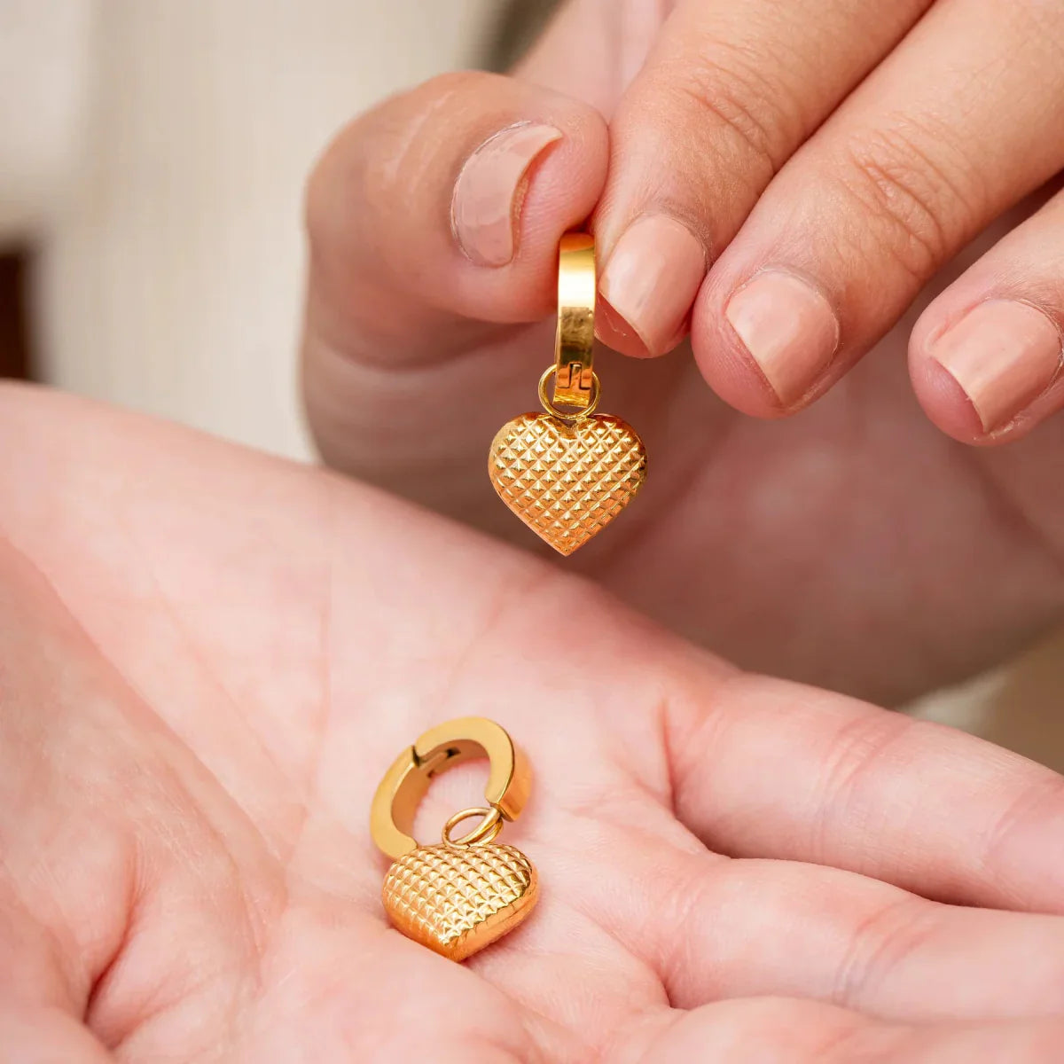 Love Mini Hoop Earrings 18K Gold Plated