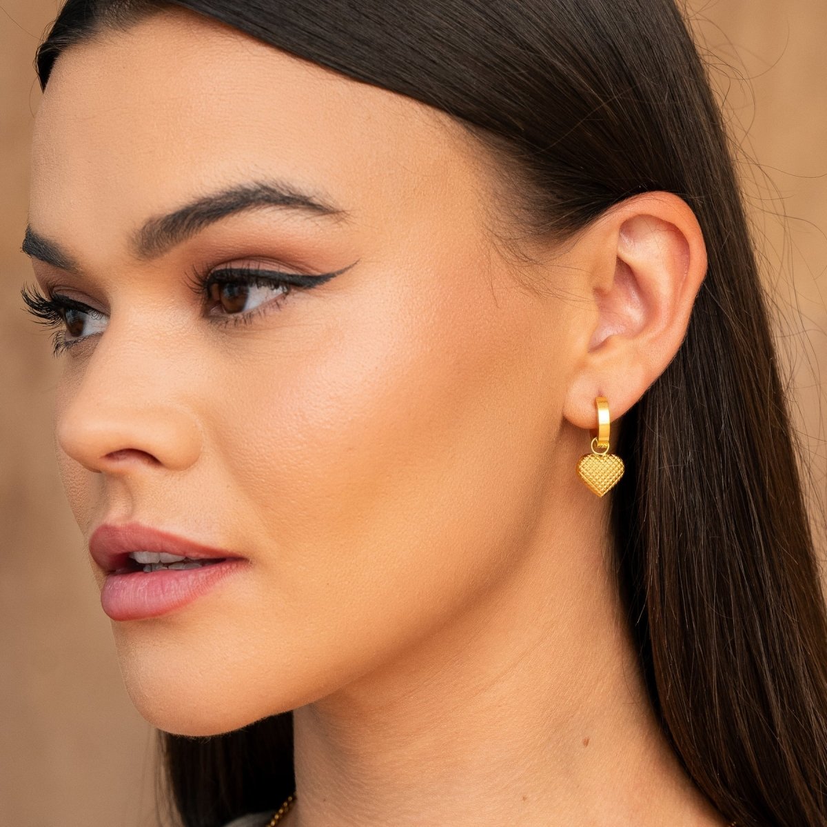 Love Mini Hoop Earrings 18K Gold Plated
