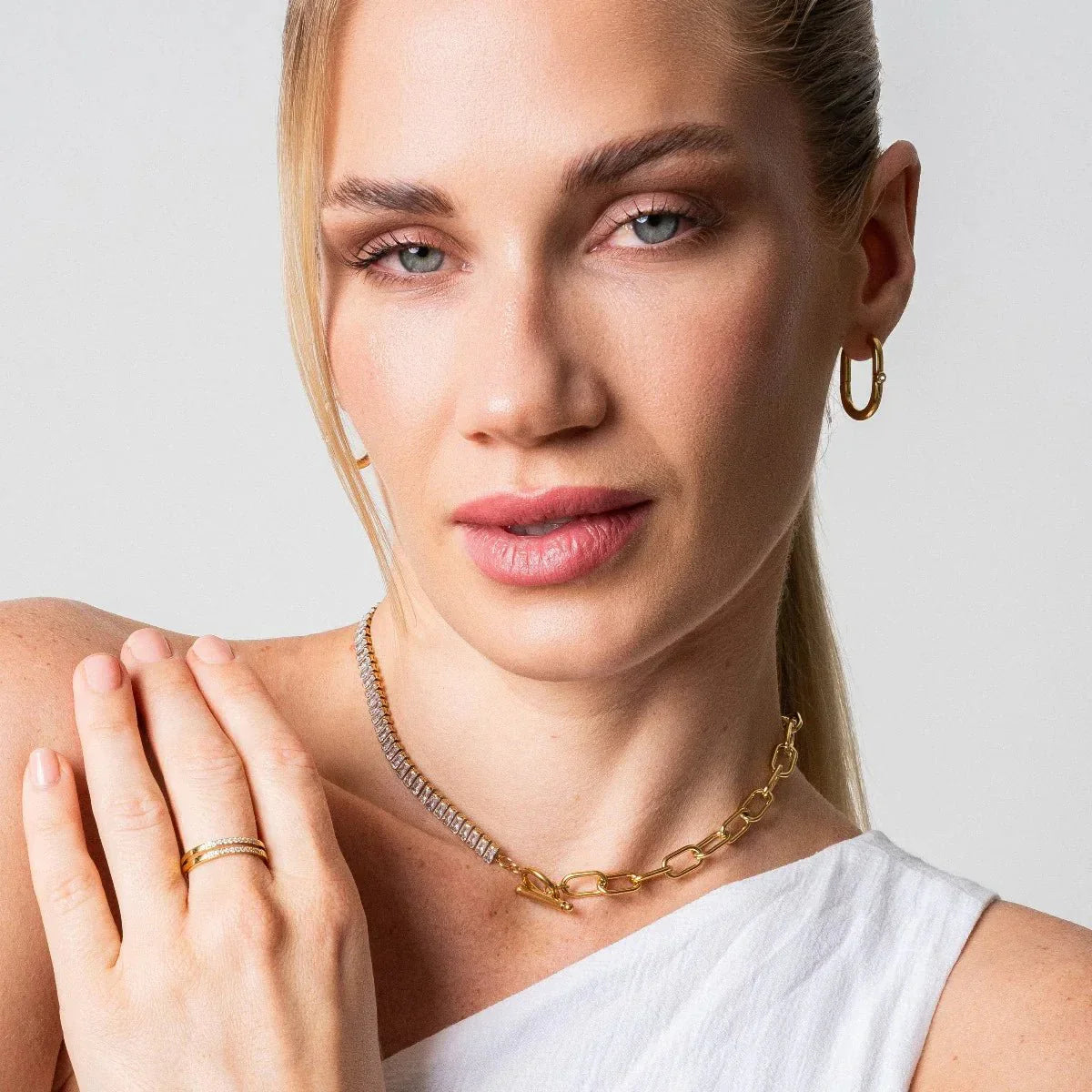Shine Hoop Earrings 18K Gold Plated