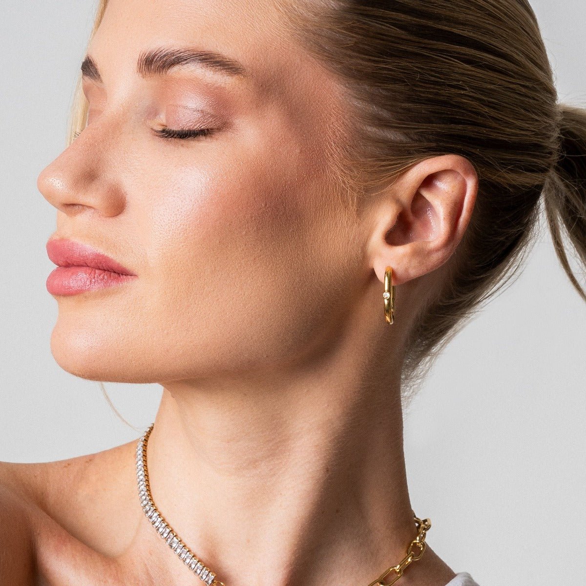 Shine Hoop Earrings 18K Gold Plated