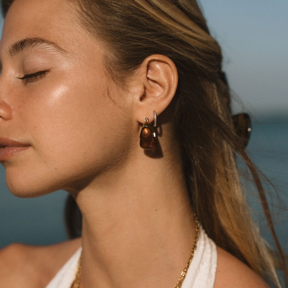 Brown Tahiti Hoop Earrings
