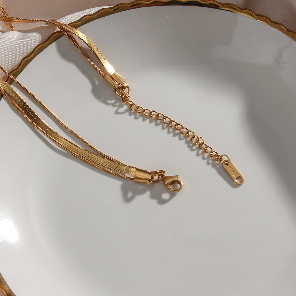 Celina Triple Layer Mesh Necklace 18K Gold Plated