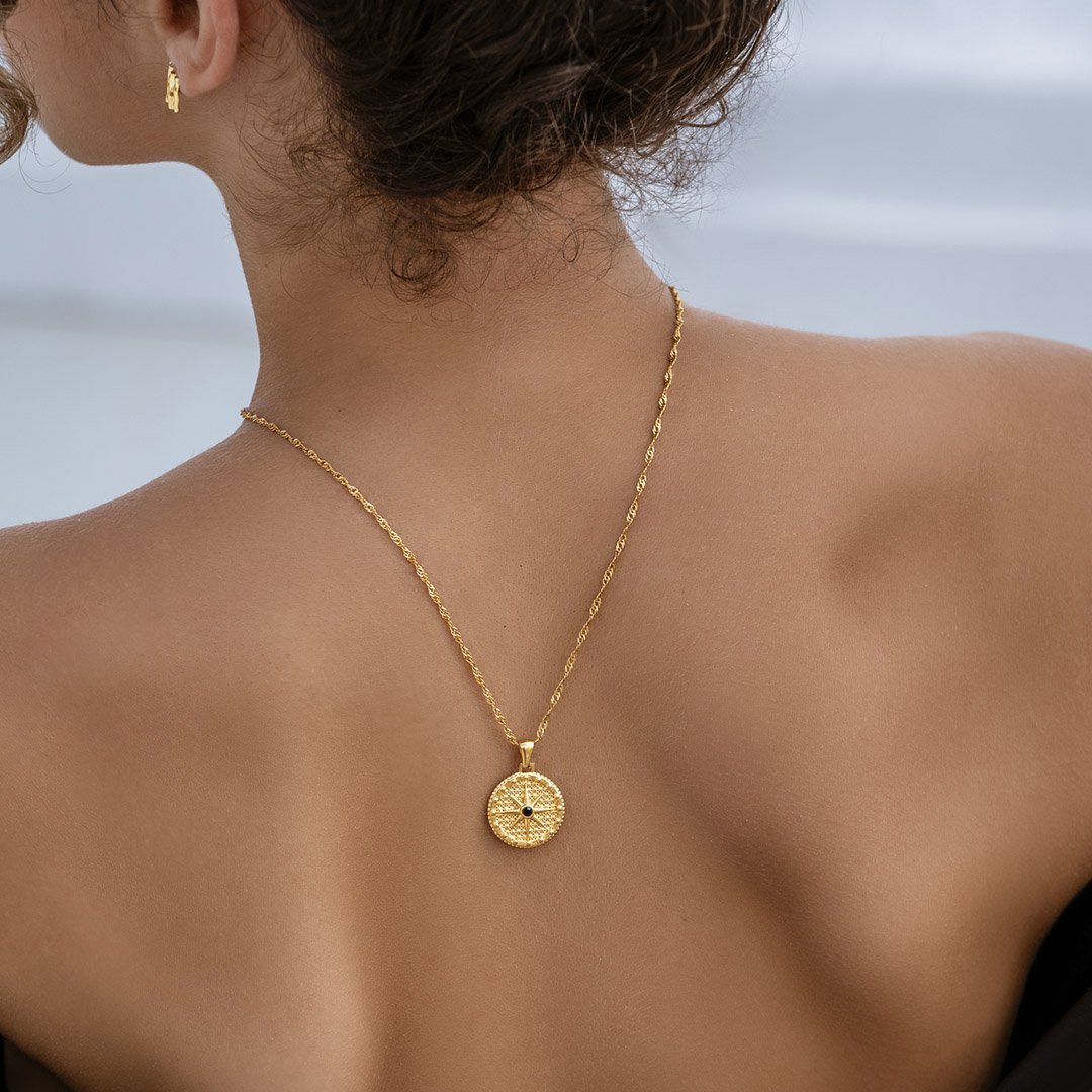 Compass Star Necklace 18K Gold Plated
