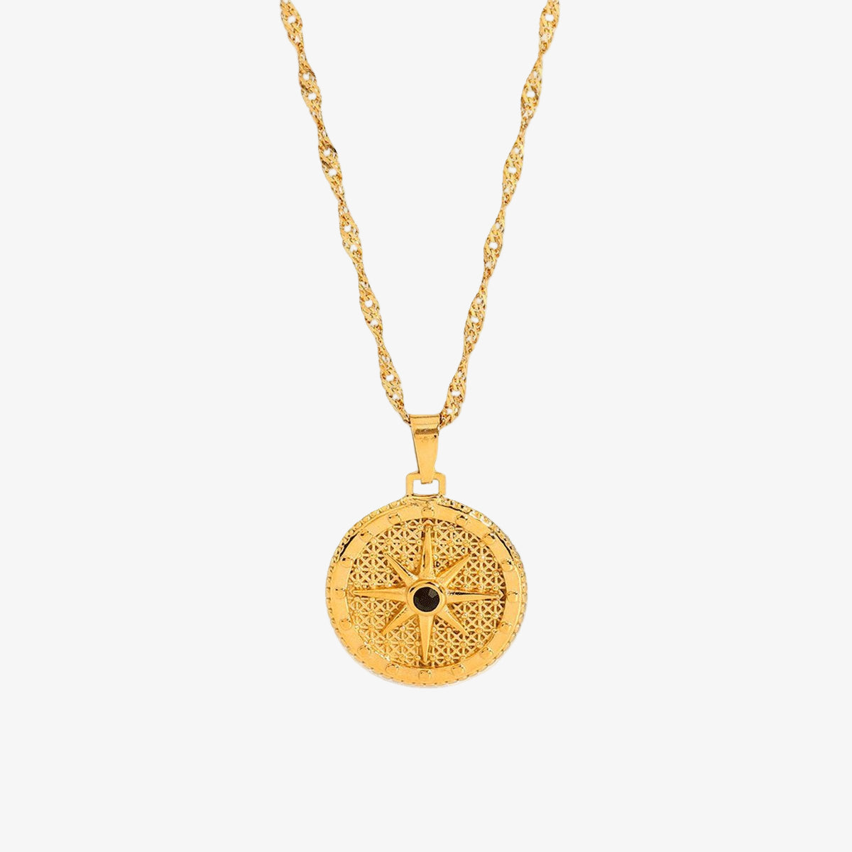 Compass Star Necklace 18K Gold Plated